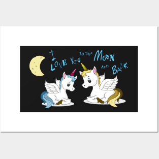 I love you to the moon and back Posters and Art